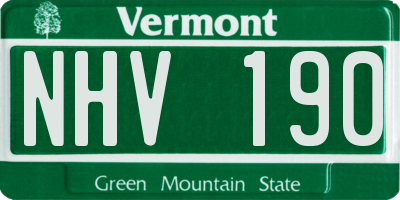 VT license plate NHV190