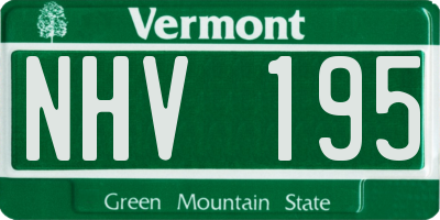 VT license plate NHV195