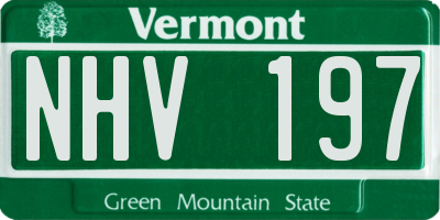 VT license plate NHV197