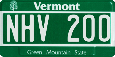 VT license plate NHV200