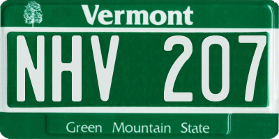 VT license plate NHV207