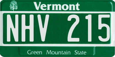 VT license plate NHV215