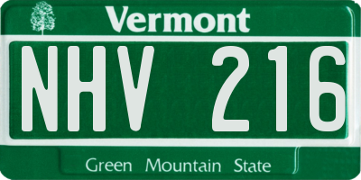 VT license plate NHV216