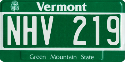 VT license plate NHV219