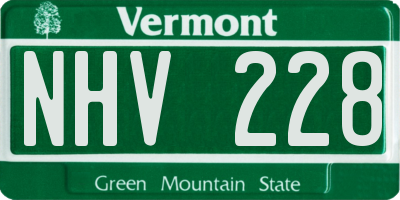 VT license plate NHV228