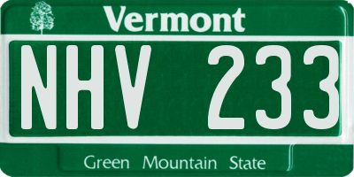 VT license plate NHV233