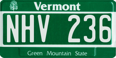 VT license plate NHV236
