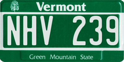 VT license plate NHV239