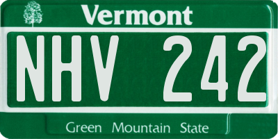 VT license plate NHV242