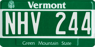 VT license plate NHV244