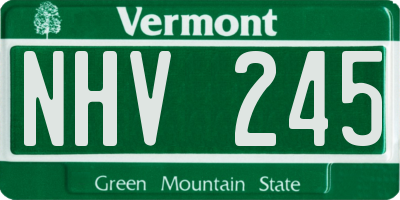 VT license plate NHV245
