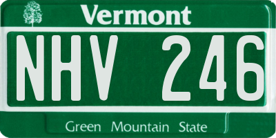 VT license plate NHV246