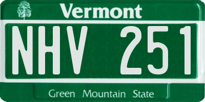 VT license plate NHV251