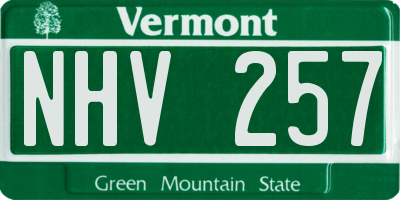 VT license plate NHV257