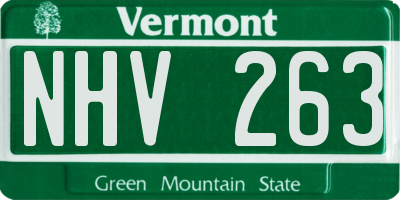 VT license plate NHV263