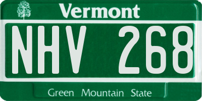 VT license plate NHV268