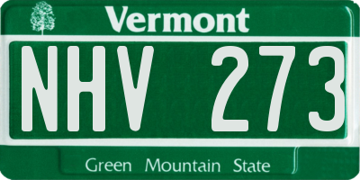 VT license plate NHV273
