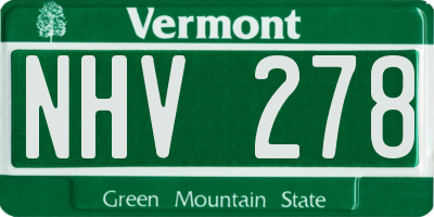 VT license plate NHV278