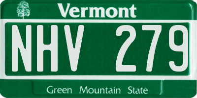 VT license plate NHV279