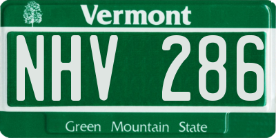 VT license plate NHV286