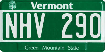 VT license plate NHV290
