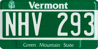 VT license plate NHV293