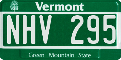 VT license plate NHV295