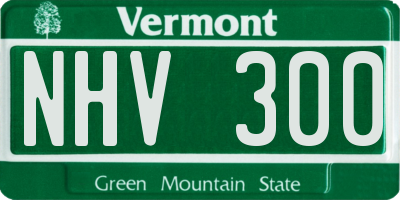 VT license plate NHV300