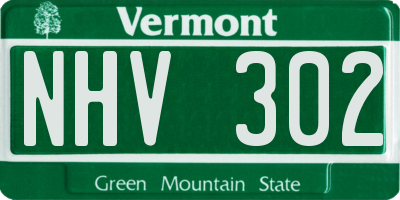 VT license plate NHV302