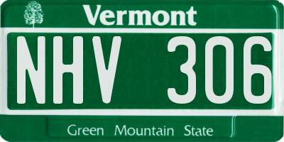 VT license plate NHV306