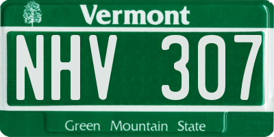 VT license plate NHV307
