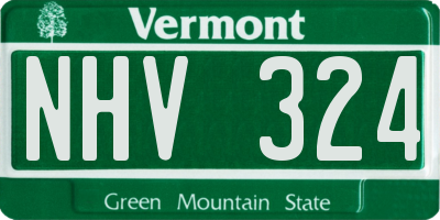 VT license plate NHV324