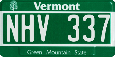 VT license plate NHV337