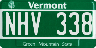 VT license plate NHV338