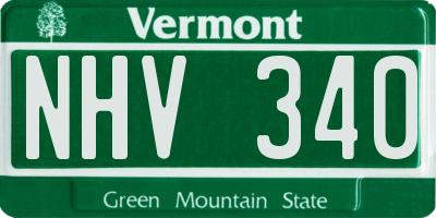 VT license plate NHV340