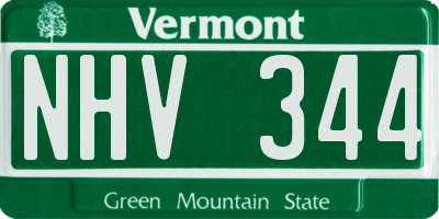 VT license plate NHV344