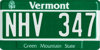 VT license plate NHV347