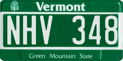VT license plate NHV348