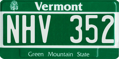 VT license plate NHV352
