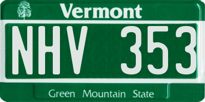 VT license plate NHV353