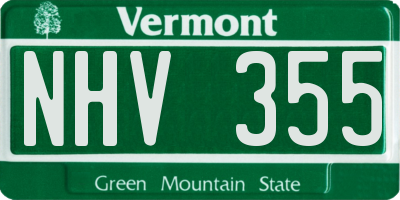 VT license plate NHV355