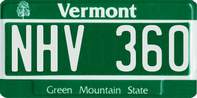 VT license plate NHV360