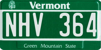 VT license plate NHV364