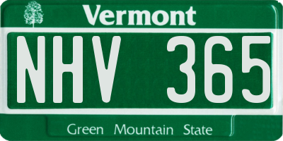 VT license plate NHV365