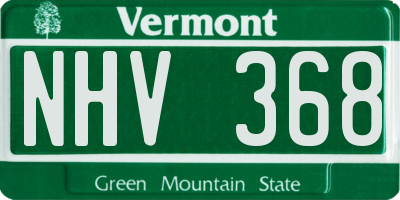 VT license plate NHV368