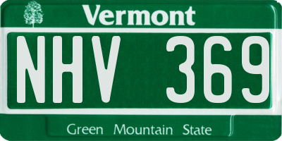 VT license plate NHV369
