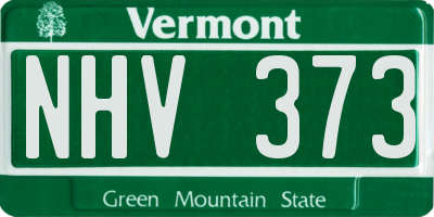 VT license plate NHV373