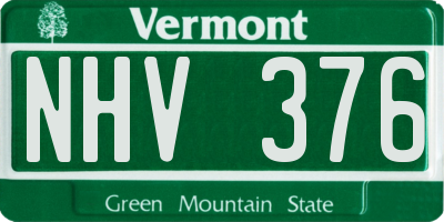 VT license plate NHV376