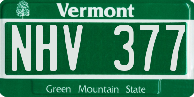 VT license plate NHV377