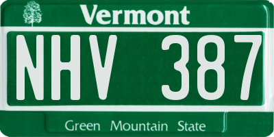 VT license plate NHV387